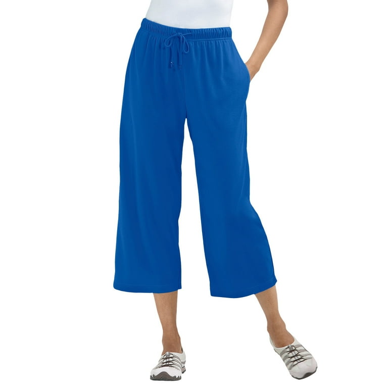 Woman Within Women s Plus Size Sport Knit Capri Pant Walmart