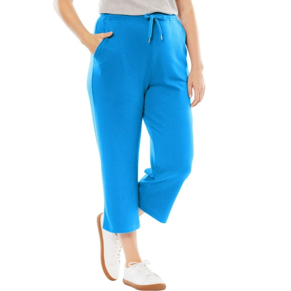 Woman Within Plus Size Sport-Knit Pull-On Capri Pants