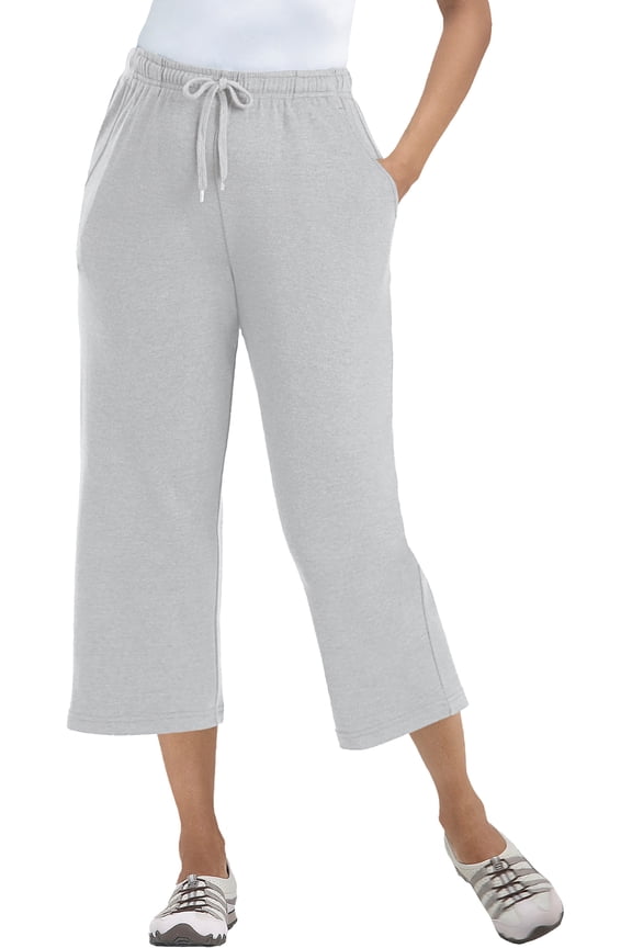 Plus Size Petite Sport-Knit Pull-On Capri Pants