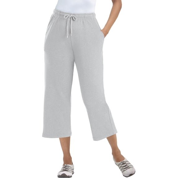 Woman Within Plus Size Sport-Knit Pull-On Capri Pants