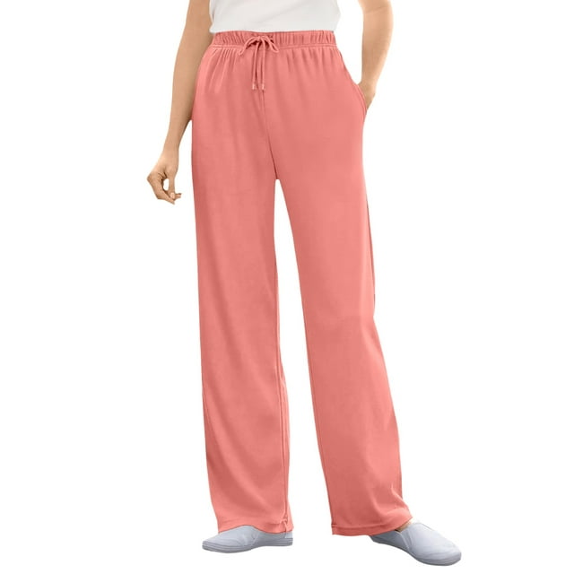 Woman Within Plus Size Sport Knit Straight Leg Pant