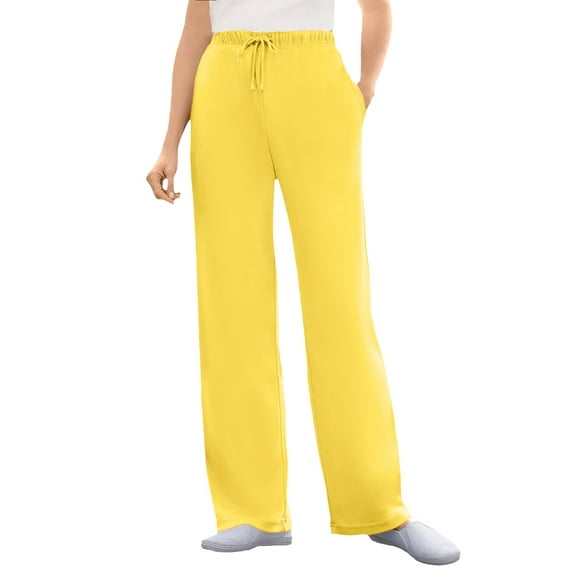 Woman Within Plus Size Petite Sport Knit Straight-Leg Pull-On Pants