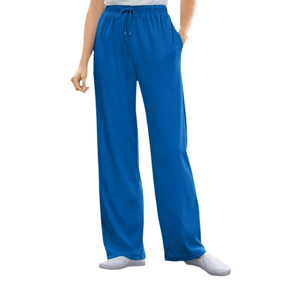 Woman Within Plus Size Petite Sport Knit Straight Leg Pant