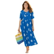 WOMAN WITHIN Plus Size Stamped Empire Waist Dress