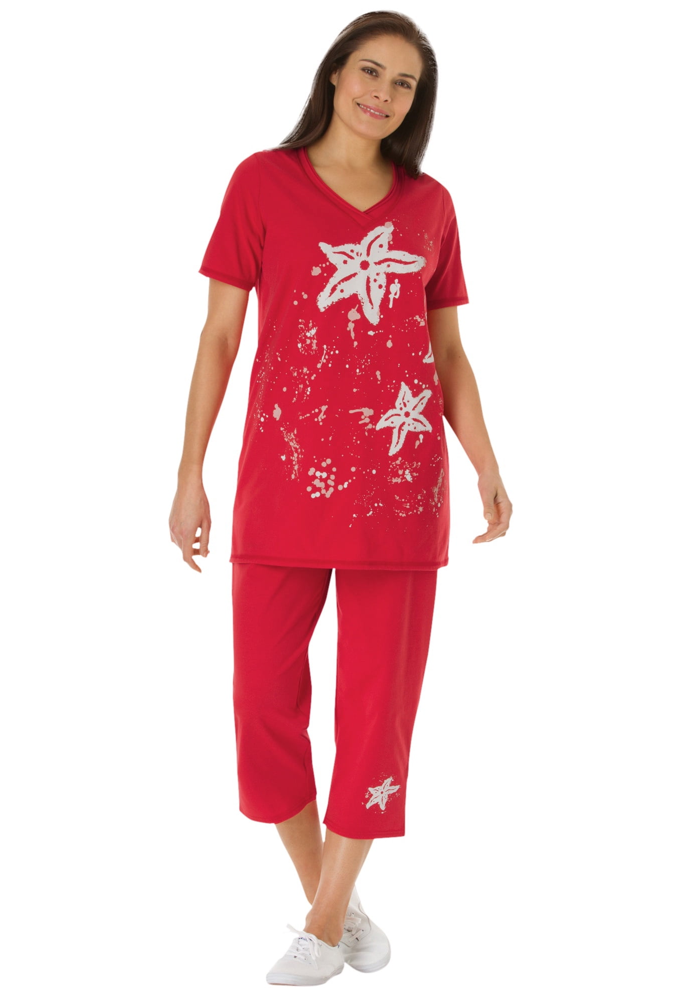 Woman within capri pajamas sale