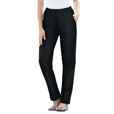Woman Within Plus Size Straight Leg Elastic Waist Stretch Fineline Denim Jean (Petite & Tall Available)