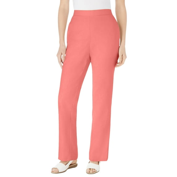 Woman Within Plus Size Straight Leg Linen Pant