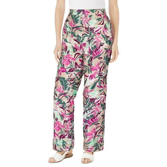 Woman Within Plus Size Straight Leg Linen Pant