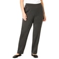 thumbnail image 1 of Woman Within Plus Size Straight-Leg Stretch Ponte-Knit Pull-On Pants, 1 of 2