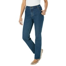 Woman Within Women's Plus Size Straight-Leg Stretch Jean Jean