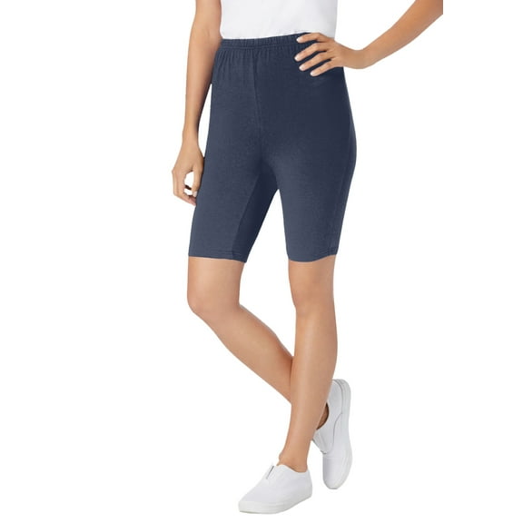 Woman Within Plus Size Stretch Cotton Bike Short