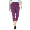 thumbnail image 1 of Woman Within Plus Size Stretch-Cotton Knit Pull-On Capri Leggings, 1 of 5