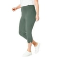 thumbnail image 1 of Woman Within Plus Size Stretch-Cotton Knit Pull-On Capri Leggings, 1 of 5