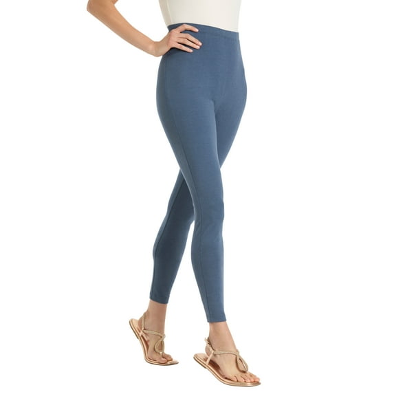 Woman Within Plus Size Stretch-Cotton Knit Pull-On Leggings