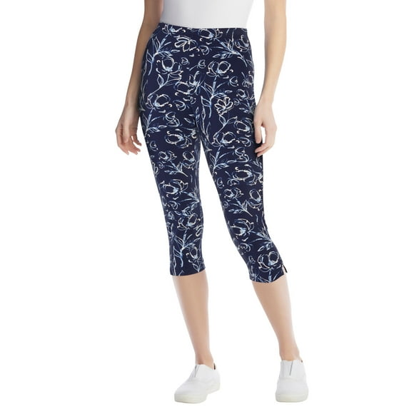 Woman Within Women's Plus Size Stretch Cotton Printed Capri Legging