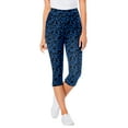 thumbnail image 1 of Woman Within Plus Size Stretch Cotton Printed Capri Legging, 1 of 5