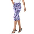 thumbnail image 1 of Woman Within Plus Size Stretch-Cotton Knit Pull-On Printed Capri Leggings, 1 of 4