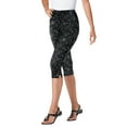 thumbnail image 1 of Woman Within Plus Size Stretch-Cotton Knit Pull-On Printed Capri Leggings, 1 of 4