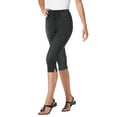 thumbnail image 1 of Woman Within Plus Size Stretch-Cotton Knit Pull-On Printed Capri Leggings, 1 of 4