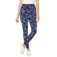 thumbnail image 1 of Woman Within Plus Size Tall Stretch-Cotton Knit Pull-On Printed Leggings, 1 of 6