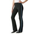 thumbnail image 1 of Woman Within Plus Size Stretch-Cotton Knit Pull-On Bootcut Side-Stripe Leggings, 1 of 6