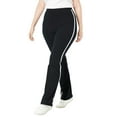 thumbnail image 1 of Woman Within Plus Size Petite Stretch-Cotton Knit Pull-On Bootcut Side-Stripe Leggings, 1 of 6