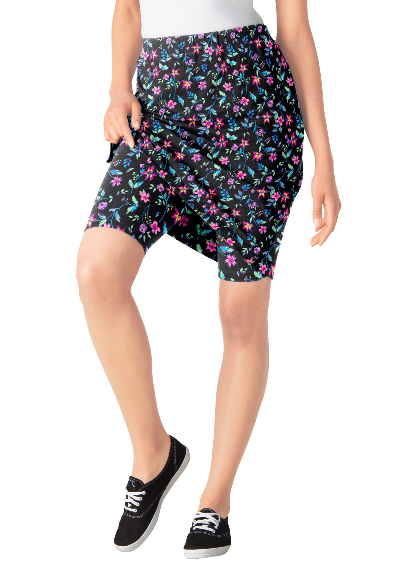 Woman Within Plus Size Stretch Cotton Skort - Walmart.com