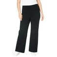 thumbnail image 1 of Woman Within Plus Size Stretch-Cotton Knit Pull-On Wide-Leg Leggings, 1 of 6