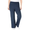 thumbnail image 1 of Woman Within Plus Size Tall Stretch-Cotton Knit Pull-On Wide-Leg Leggings, 1 of 6