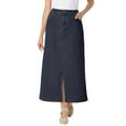 thumbnail image 1 of Woman Within Plus Size Stretch Denim Front-Slit Skirt, 1 of 2