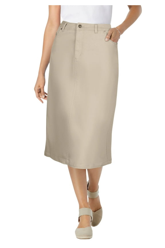 Plus Size Stretch Denim Five-Pocket Jeans Skirt