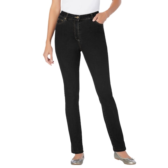 Woman Within Plus Size Stretch-Denim Slim-Leg Five-Pocket Jeans