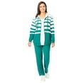 thumbnail image 1 of Woman Within Plus Size Striped Full Zip Jacket Set, 1 of 6