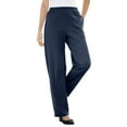 thumbnail image 1 of Woman Within Plus Size Petite 7-Day Knit Ribbed Straight-Leg Pull-On Pants, 1 of 6