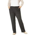 thumbnail image 1 of Woman Within Plus Size Tall 7-Day Knit Ribbed Straight-Leg Pull-On Pants, 1 of 5
