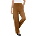 thumbnail image 1 of Woman Within Plus Size Tall 7-Day Knit Ribbed Straight-Leg Pull-On Pants, 1 of 5