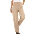 thumbnail image 1 of Woman Within Plus Size Petite 7-Day Knit Ribbed Straight-Leg Pull-On Pants, 1 of 6