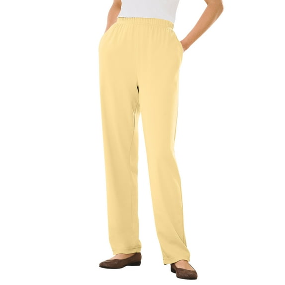 Woman Within Plus Size Tall 7-Day Knit Straight-Leg Pull-On Pants