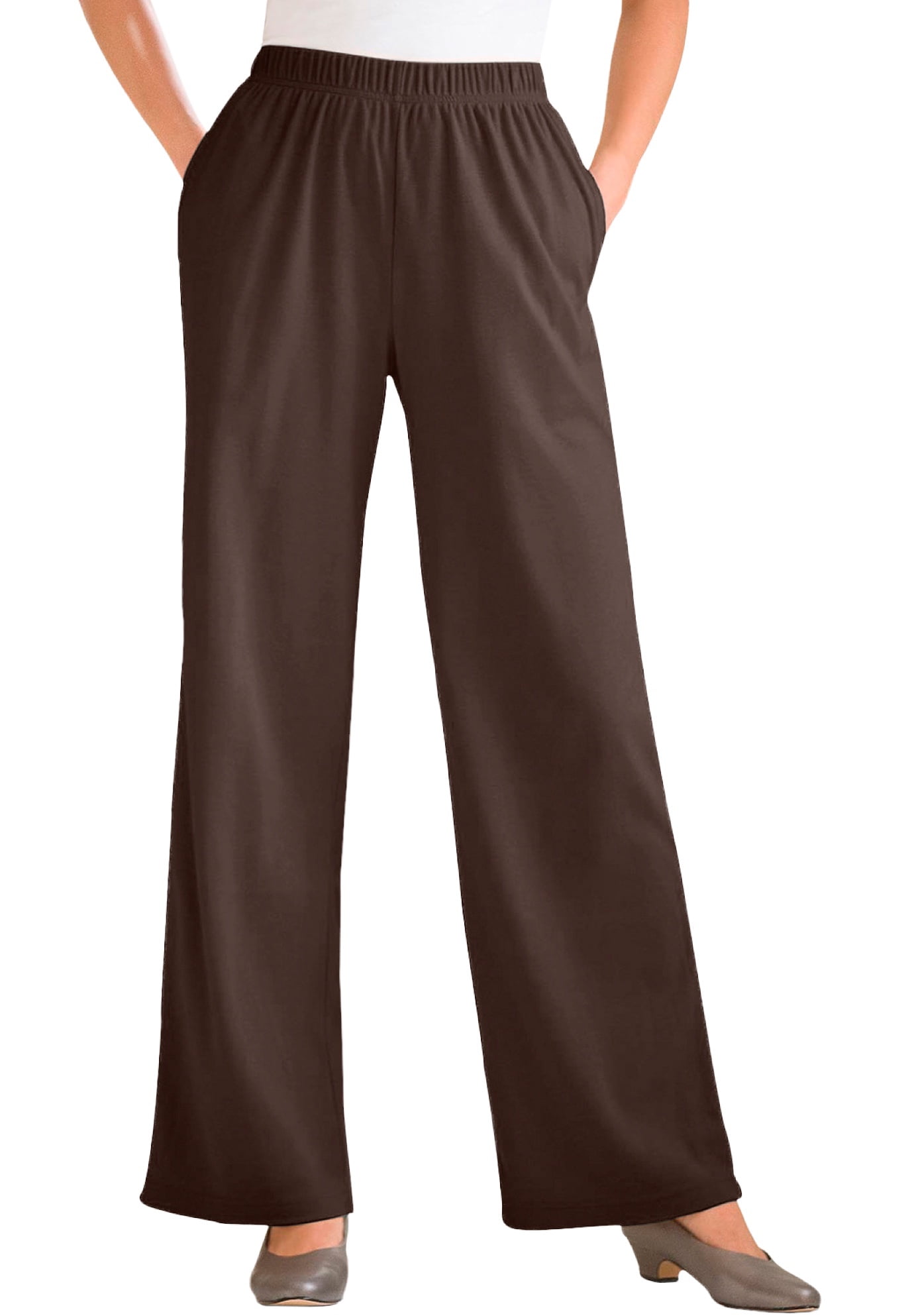 Women's Plus Size Tall 7-Day Wide Leg Knit Pants : : Clothing,  Shoes & Accessories