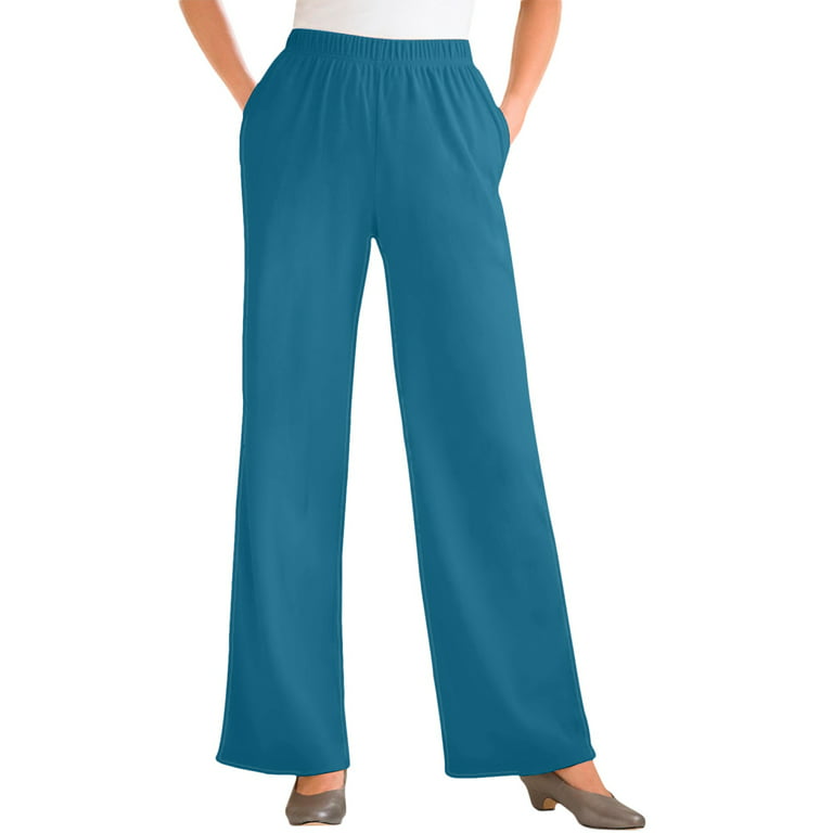 Woman Within Women's Plus Size Tall 7-Day Knit Wide Leg Pant Pant