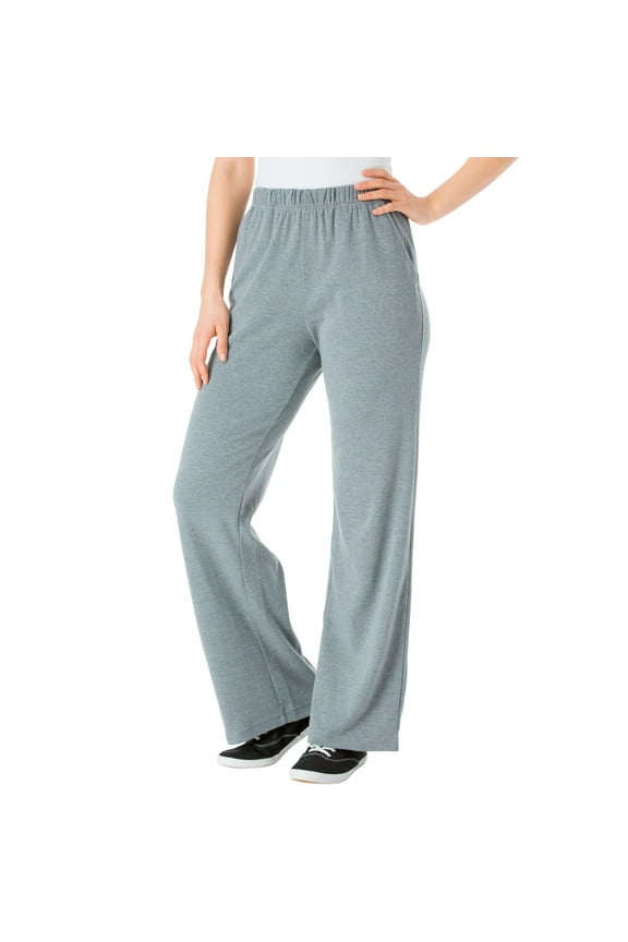 Plus Size Tall 7-Day Wide-Leg Elastic-Waist Stretchy Knit Pant