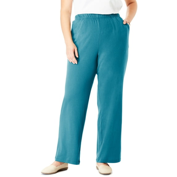 Woman Within Plus Size Tall 7-Day Knit Wide-Leg Pull-On Pants