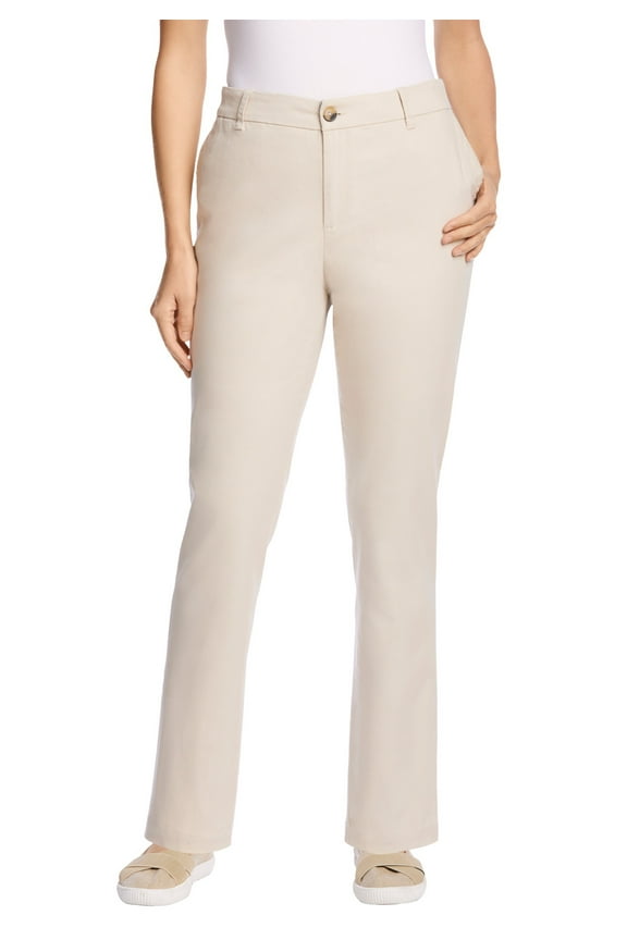 Plus Size Petite Adjustable Waist Straight-Leg Chino