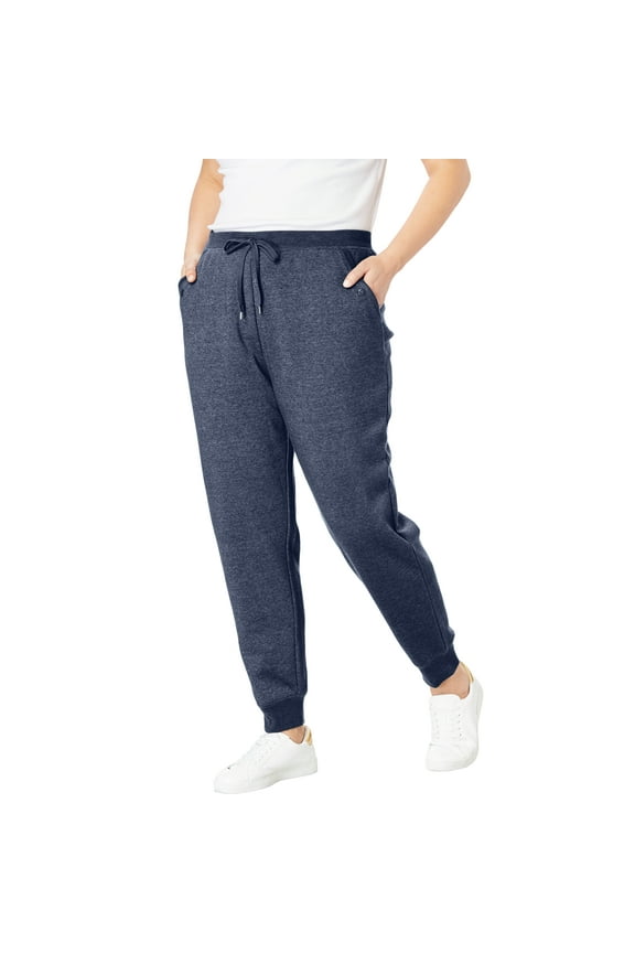 Plus Size Petite Better-Fleece Pull-On Jogger Sweatpants
