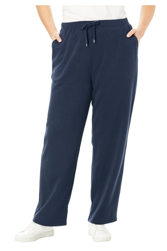 Plus Size Better-Fleece Pull-On Drawstring Sweatpants