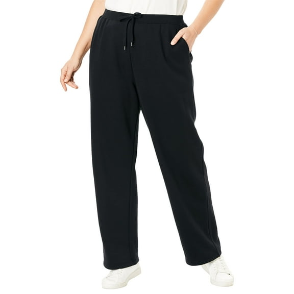 Woman Within Plus Size Better-Fleece Pull-On Drawstring Sweatpants