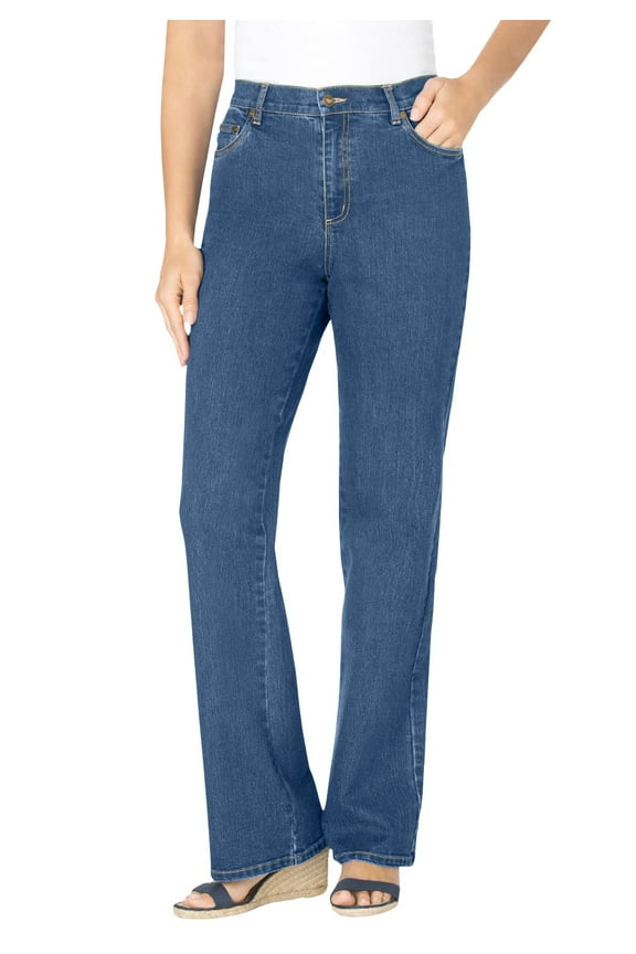 Plus Size Tall Stretch Denim Five-Pocket Bootcut Jeans