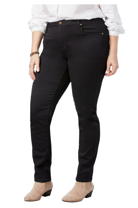 Plus Size Tall Straight-Leg Stretch Comfort Denim Five-Pocket Jeans