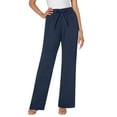 thumbnail image 1 of Woman Within Plus Size Tall Wide-Leg Drawstring Denim Pants, 1 of 5