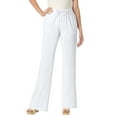 thumbnail image 1 of Woman Within Plus Size Tall Wide-Leg Drawstring Denim Pants, 1 of 5